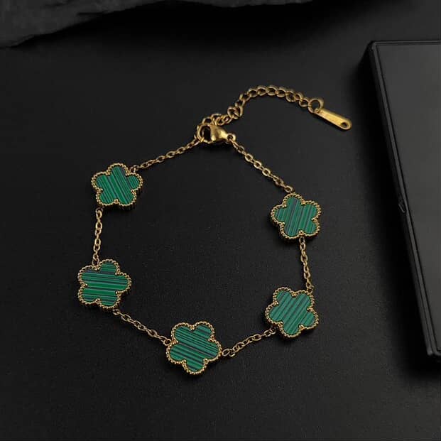 Diaera | Trendy Multi-Color Clover leef Stainless Steel Bracelets