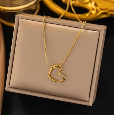 Gold Heart Knot Pendant Necklace – Minimal Elegant Jewelry