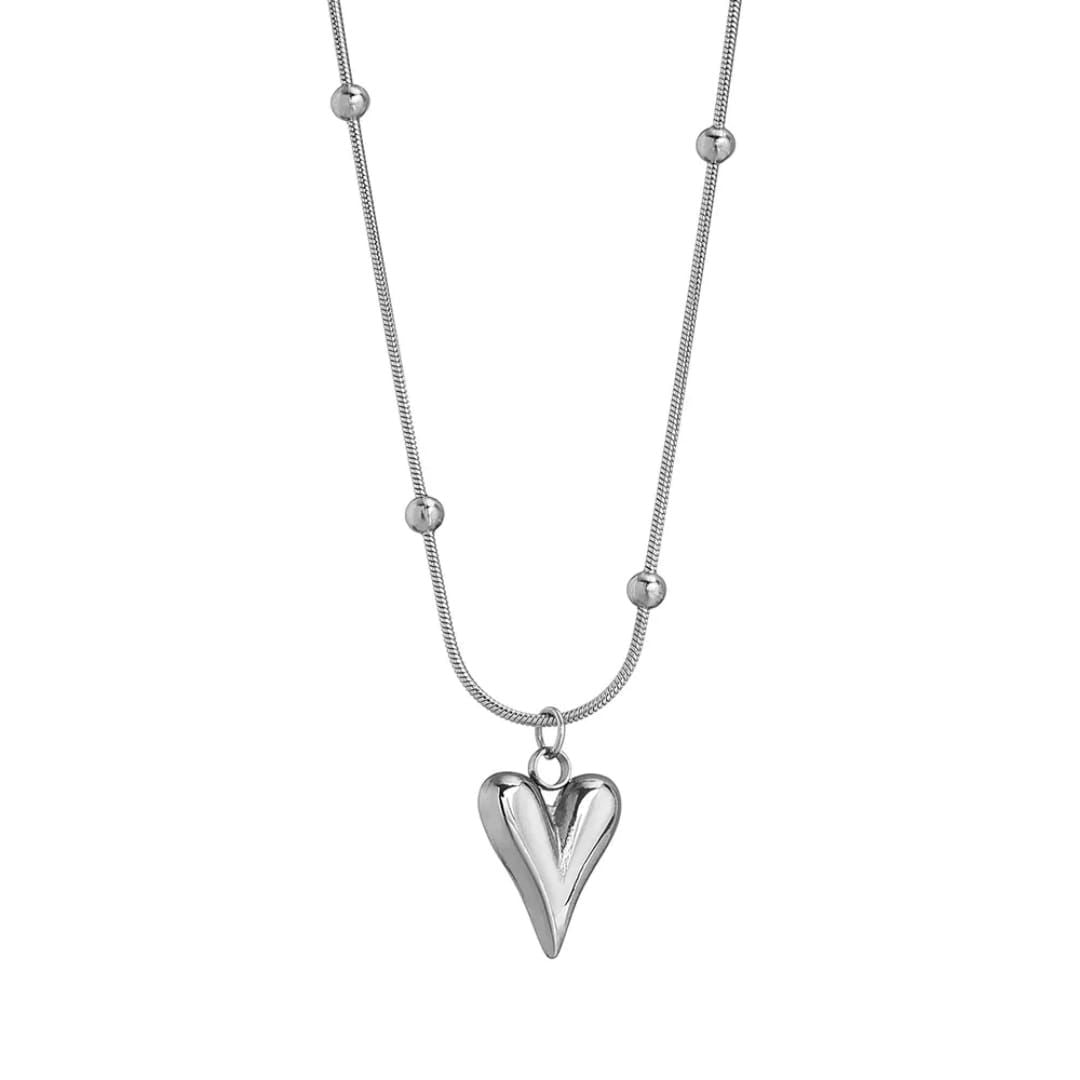 DIAERA | Hearts in Harmony –Dual-Tone Pendant Necklace (Gold & Silver)
