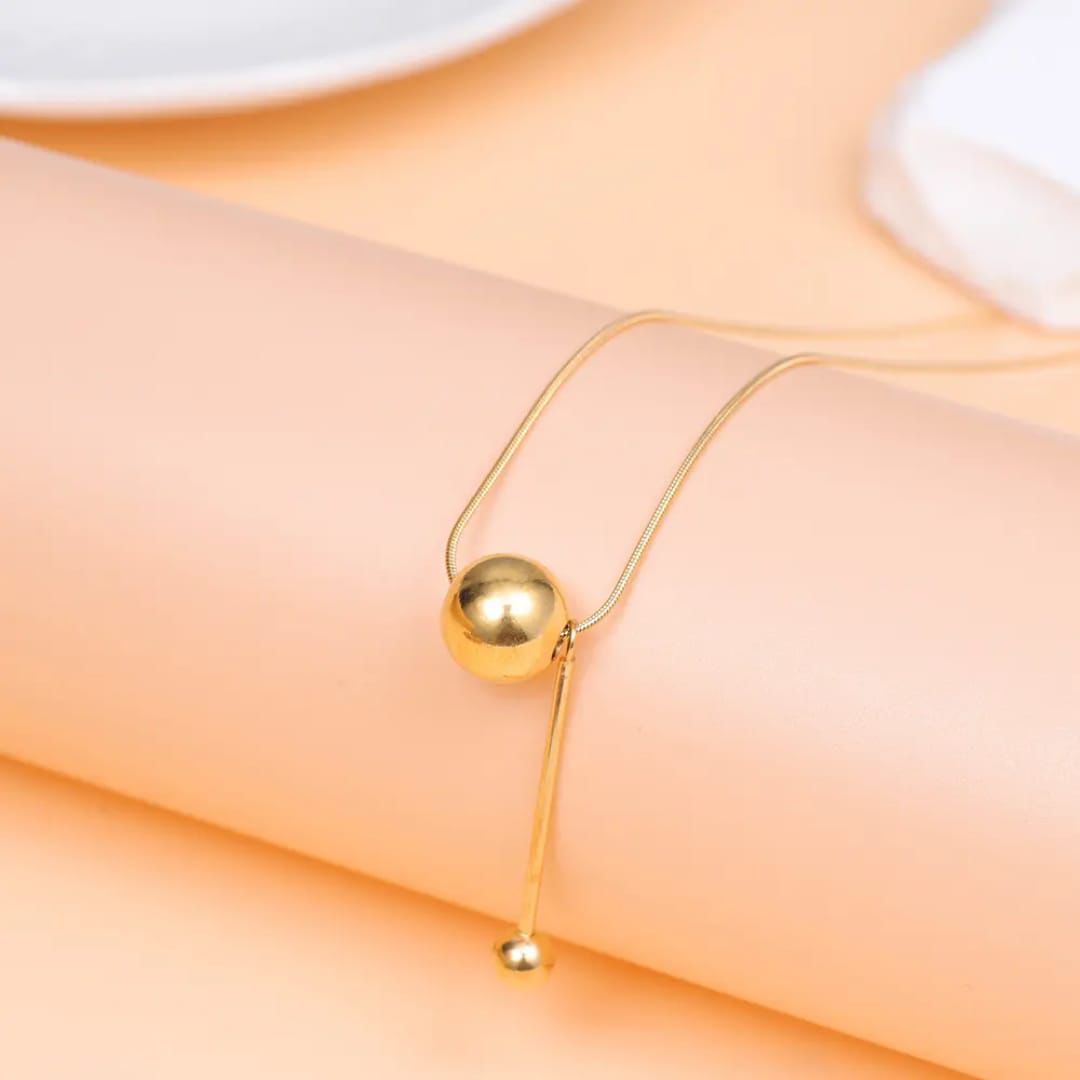 DIAERA | Modern Gold Orb Pendant Necklace – Minimalist Statement Jewelry